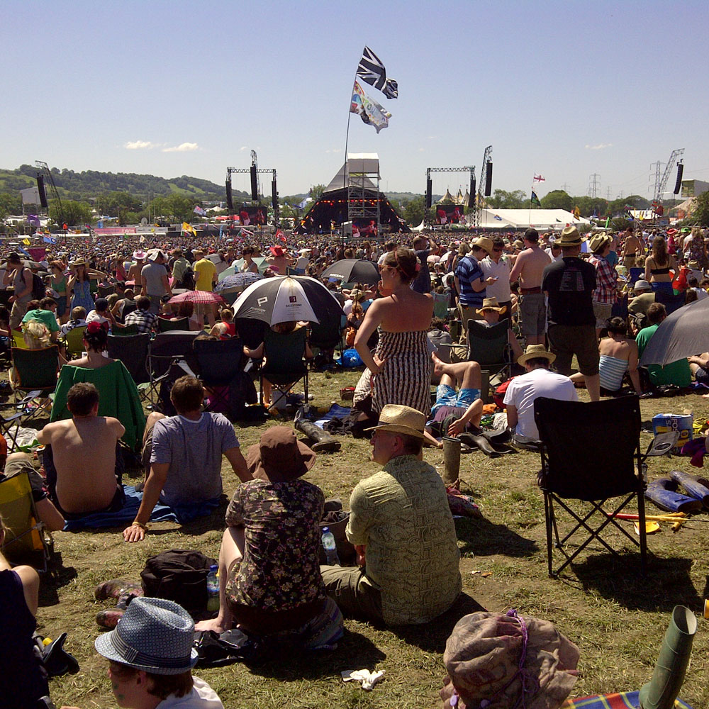 The History of Music Festivals - Glastonbury Festival Pyramid Stage crowd